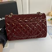 Chanel Jumbo Flap Bag Wine Patent Gold 30cm - 2