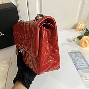 Chanel Jumbo Flap Bag Red Patent Silver 30cm - 6