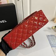 Chanel Jumbo Flap Bag Red Patent Silver 30cm - 4