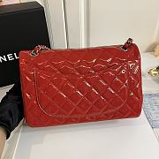 Chanel Jumbo Flap Bag Red Patent Silver 30cm - 5