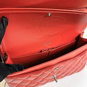 Chanel Jumbo Flap Bag Red Patent Silver 30cm - 2