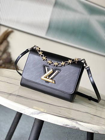 Louis Vuitton LV Epi Twist MM Black 23 x 17 x 9.5 cm