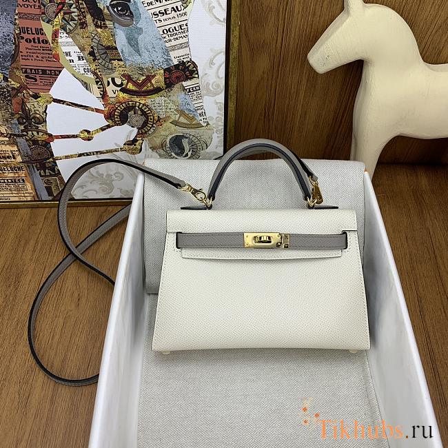 Hermes Epsom Horseshoe Mini Kelly Sellier 20 Nata Etoupe - 1