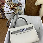 Hermes Epsom Horseshoe Mini Kelly Sellier 20 Nata Etoupe Silver Hardware - 4