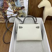 Hermes Epsom Horseshoe Mini Kelly Sellier 20 Nata Etoupe Silver Hardware - 2