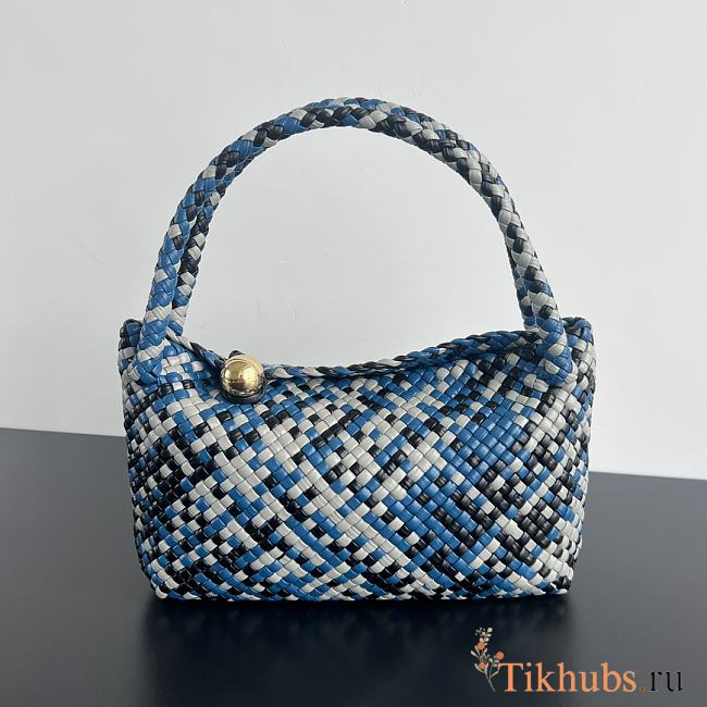 Bottega Veneta Tosca Shoulder Bag Blue White 27x18x9cm - 1