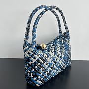 Bottega Veneta Tosca Shoulder Bag Blue White 27x18x9cm - 5