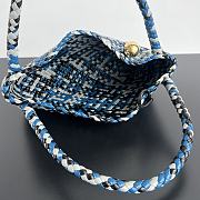 Bottega Veneta Tosca Shoulder Bag Blue White 27x18x9cm - 4