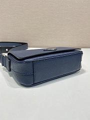 Prada Saffiano Leather Shoulder Bag Blue 19x13x5cm - 6