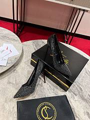 Christian Louboutin Apostropha Mesh Strass Black Pump 10cm - 5