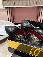 Christian Louboutin Apostropha Mesh Strass Black Pump 10cm - 4