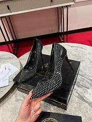 Christian Louboutin Apostropha Mesh Strass Black Pump 10cm - 2