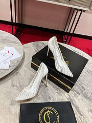 Christian Louboutin Apostropha Mesh Strass White Pump 10cm - 5