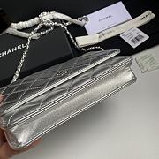 Chanel Wallet On Chain Woc Silver Lambskin 19cm - 6