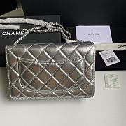 Chanel Wallet On Chain Woc Silver Lambskin 19cm - 5