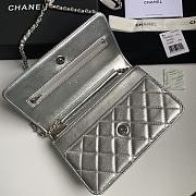 Chanel Wallet On Chain Woc Silver Lambskin 19cm - 4