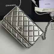 Chanel Wallet On Chain Woc Silver Lambskin 19cm - 3