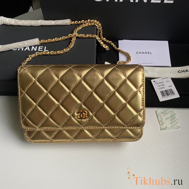 Chanel Wallet On Chain Woc Gold Lambskin 19cm - 1