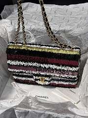 Chanel 24A Flap Bag Multicolor Red 20cm - 3