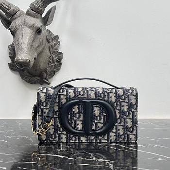 Dior Miniborsa CD Signature Jacquard Oblique Blu 21x11x5cm