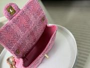 Chanel Flap Bag Tweed Pink 19x6.5x13cm - 4