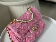 Chanel Flap Bag Tweed Pink 19x6.5x13cm - 3