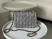 Chanel Flap Bag Tweed Black 19x6.5x13cm - 3