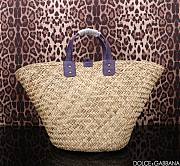 Dolce DG Straw Kendra Bag Purple 44x25x17cm - 2