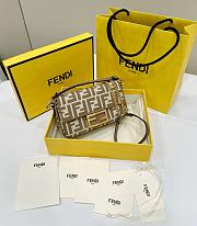 Fendi Baguette Mini Beige FF Jacquard Bag 20x13x5cm - 1