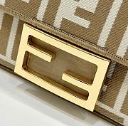 Fendi Baguette Mini Beige FF Jacquard Bag 20x13x5cm - 4