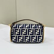 Fendi Baguette Mini Blue FF Jacquard Bag 20x13x5cm - 4