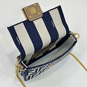 Fendi Baguette Mini Blue FF Jacquard Bag 20x13x5cm - 3