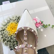 Valentino Garavani Rockstud Ankle Strap White Patent Heel 10cm - 5