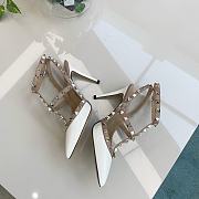 Valentino Garavani Rockstud Ankle Strap White Patent Heel 10cm - 4