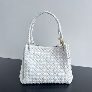 Bottega Veneta Medium Andiamo Parachute Tote White 30x26x20cm