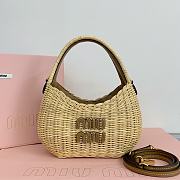 Miu Miu Natural Wander Wicker Handbag 20x6x14cm - 1