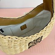 Miu Miu Natural Wander Wicker Handbag 20x6x14cm - 4