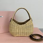 Miu Miu Natural Wander Wicker Handbag 20x6x14cm - 5