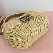 Miu Miu Natural Wander Wicker Handbag 20x6x14cm - 3