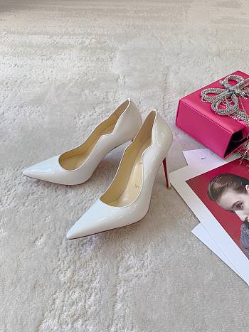 Christian Louboutin White Pump Heel Patent 10cm