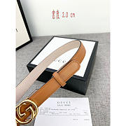 Gucci Leather Belt Gold Brown 2cm - 5