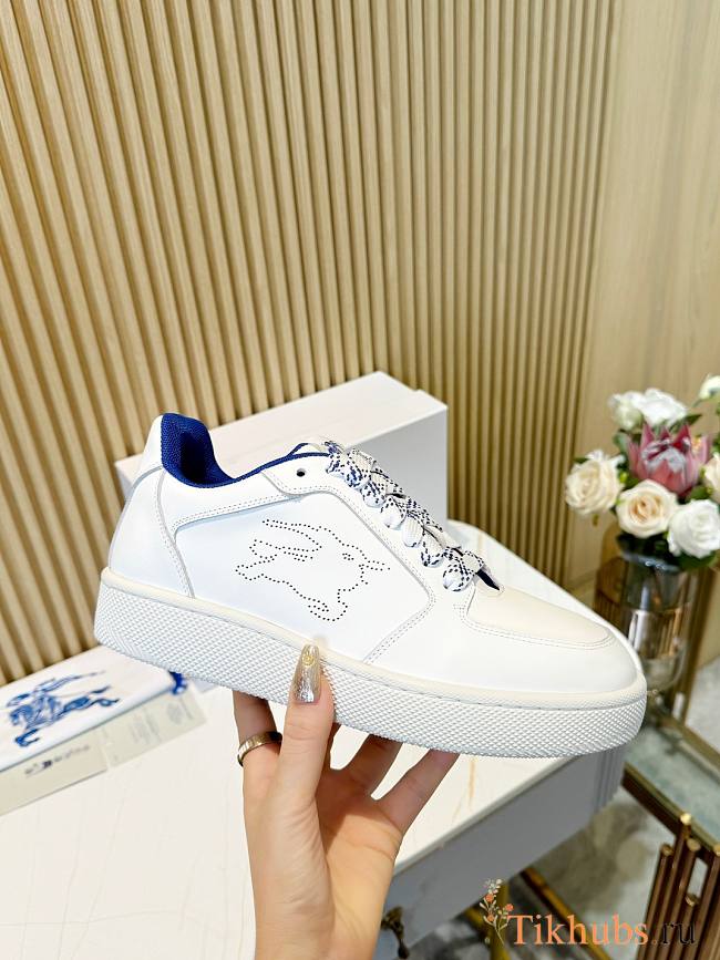 Burberry Leather Stock White Sneakers - 1