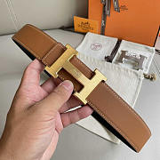 Hermes Black Brown Gold Belt 3.8cm - 2