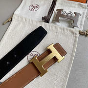 Hermes Black Brown Gold Belt 3.8cm - 4