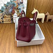 Hermes Birkin 25 Red Wine Silver Togo 25cm - 6