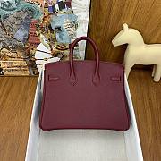 Hermes Birkin 25 Red Wine Silver Togo 25cm - 5