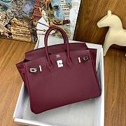 Hermes Birkin 25 Red Wine Silver Togo 25cm - 4