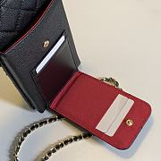 Chanel Black Caviar Leather Phone Holder Crossbody Bag 18x10x2cm - 6