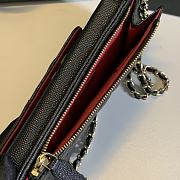 Chanel Black Caviar Leather Phone Holder Crossbody Bag 18x10x2cm - 5