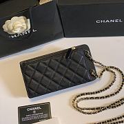 Chanel Black Caviar Leather Phone Holder Crossbody Bag 18x10x2cm - 3